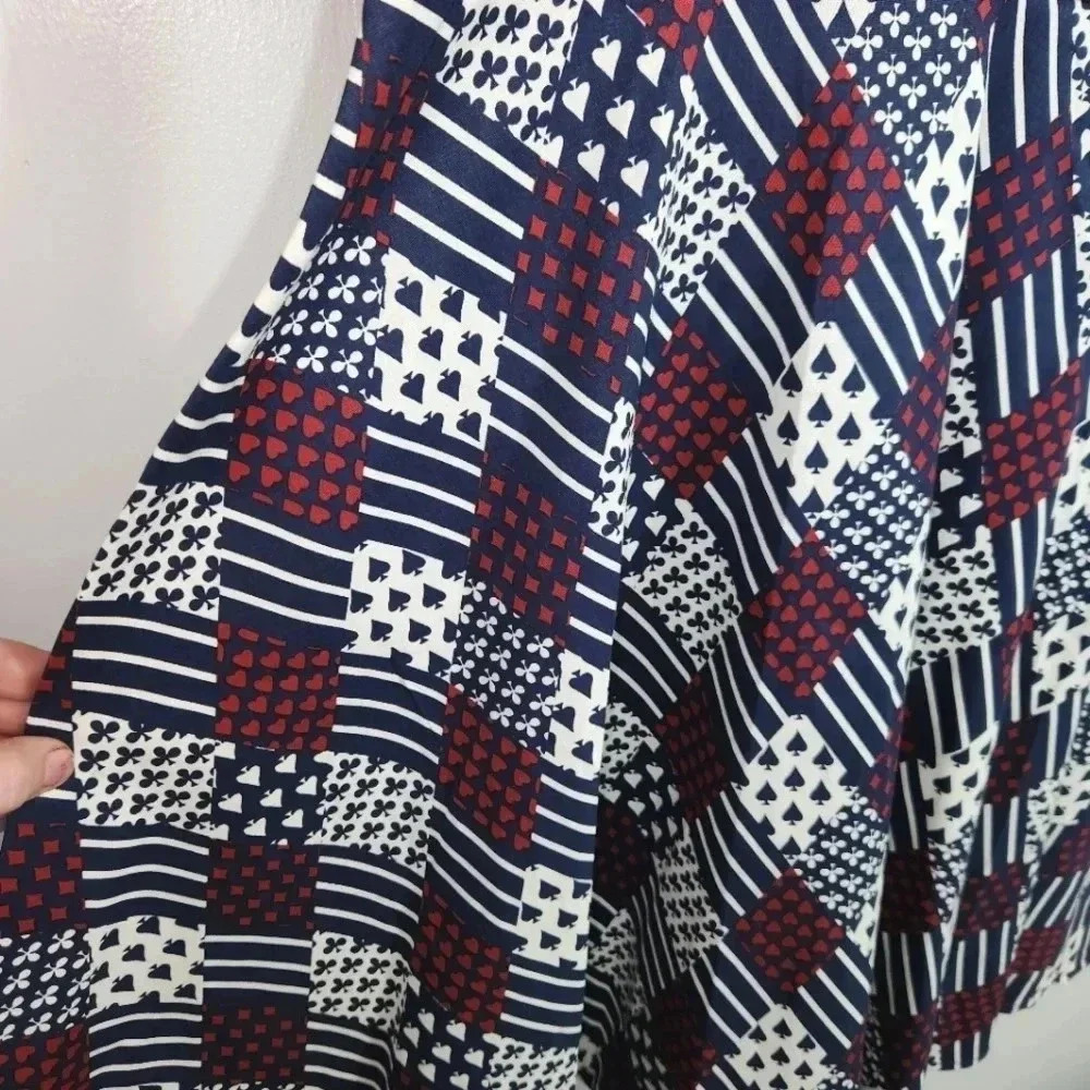 Vintage Style Sucrefas Dress Deck Of Cards Pin-up Red White Blue XXL 12 - Picture 4 of 12
